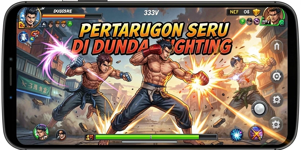 Tampilan gameplay pertarungan yang intens di 333V.