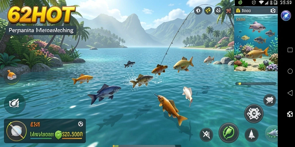 Gameplay menarik saat memancing dengan berbagai jenis ikan.