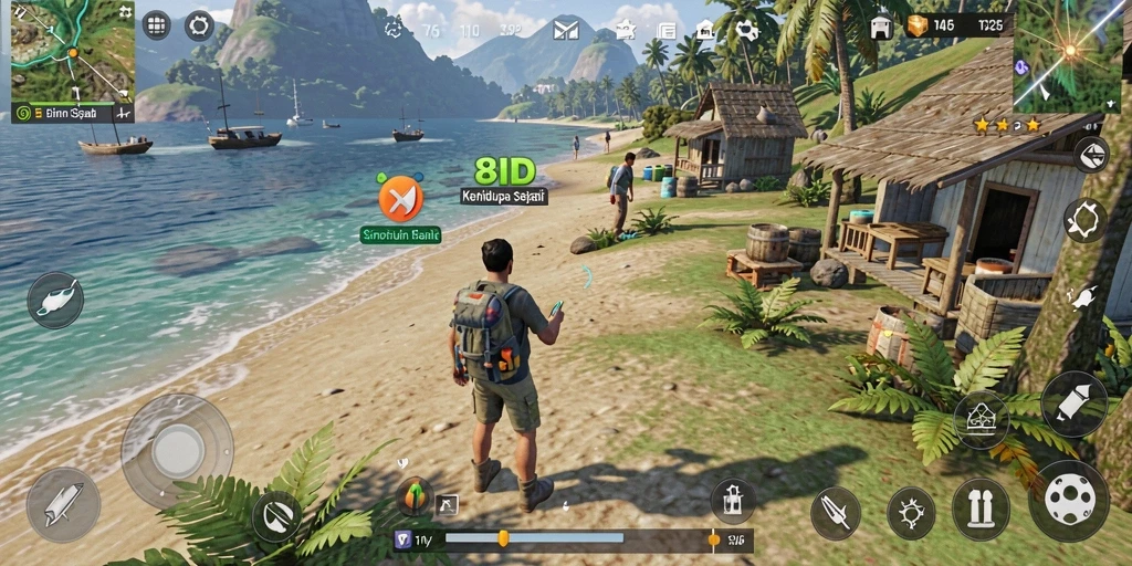 Screenshot gameplay 8ID menampilkan interaksi dan aktivitas karakter.
