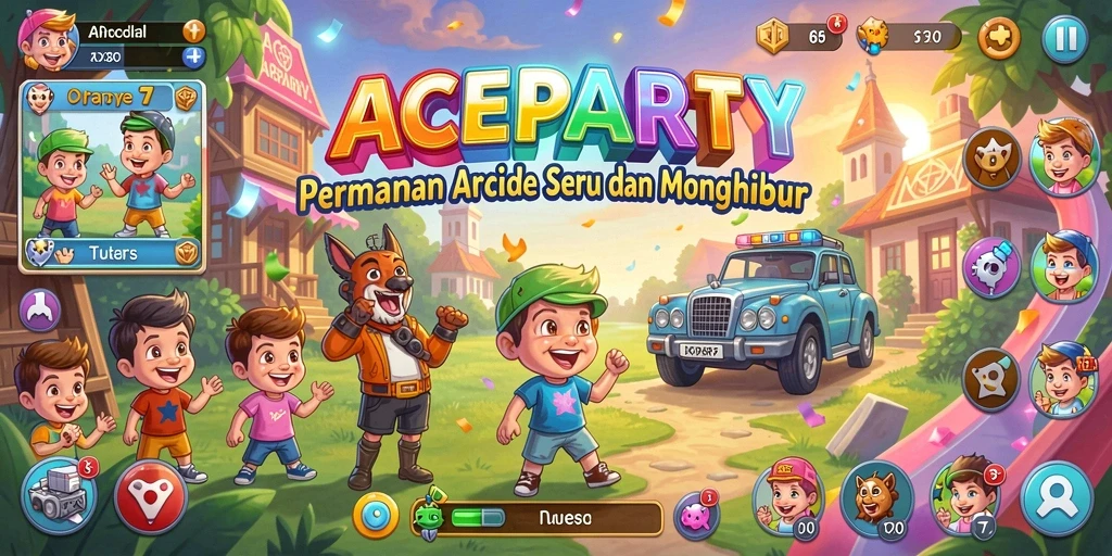 Gameplay ACEPARTY yang seru dan penuh warna.