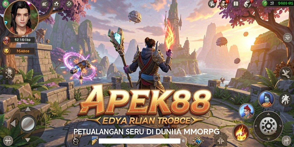 Tampilan gameplay APEK88 yang mendebarkan dan penuh aksi MMORPG.