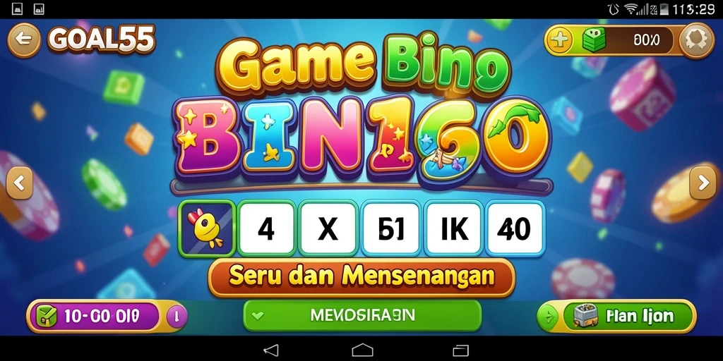 Screenshot gameplay GOAL55 yang menggembirakan dan interaktif.