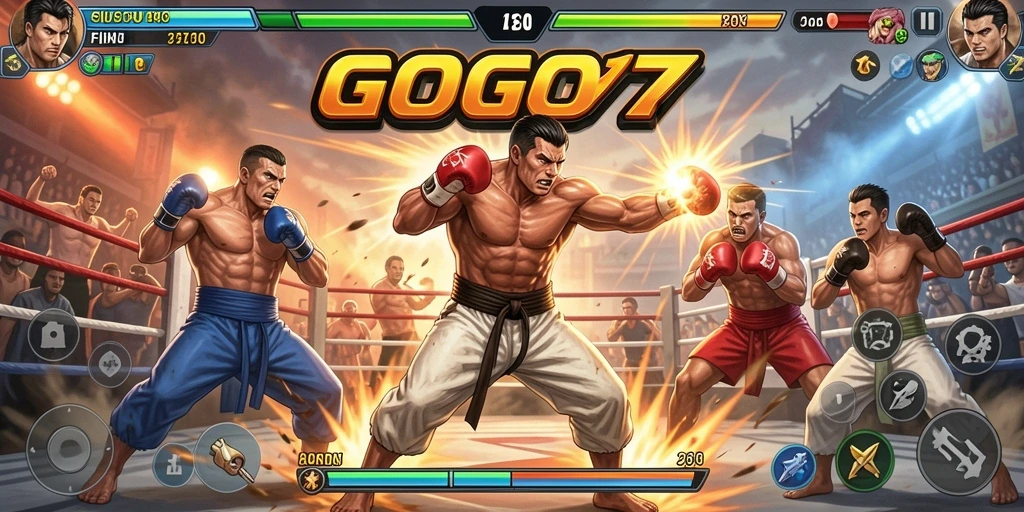Tampilan gameplay GOGO77 yang mendebarkan dalam pertarungan Fighting.