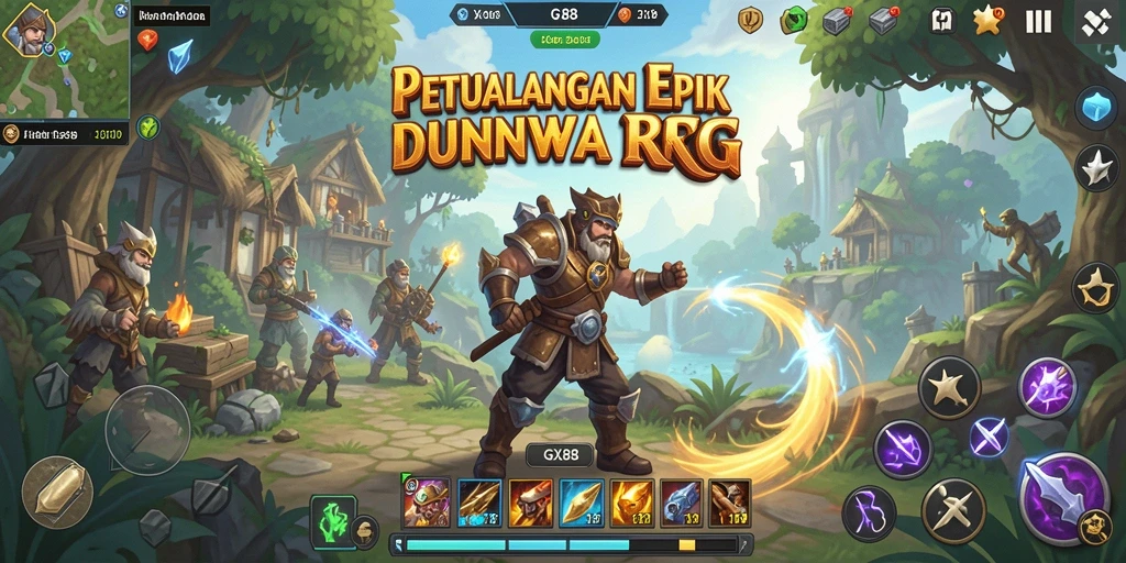 Tampilan gameplay GX88 dengan aksi RPG yang menarik perhatian.