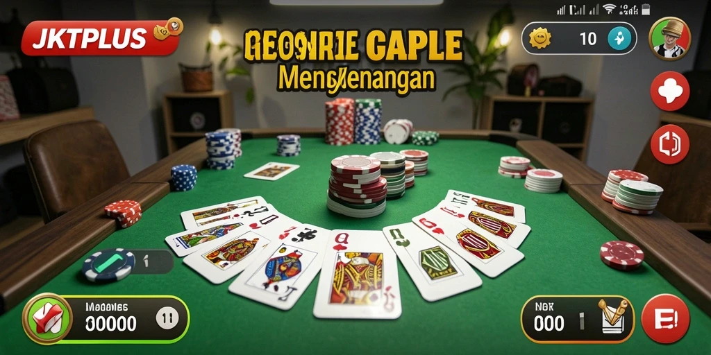 Tampilan gameplay seru di JKTPLUS dengan fitur Gaple yang menarik.
