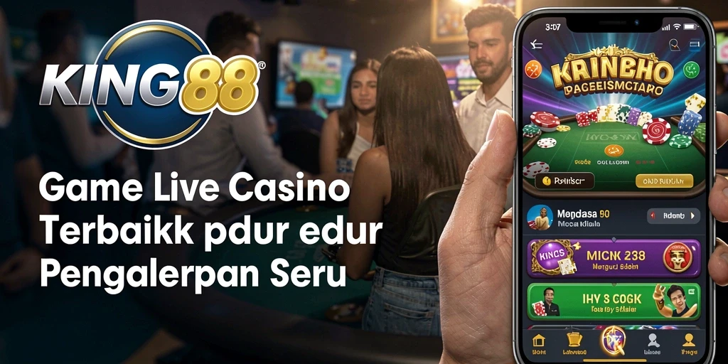 Screenshot KING88 menampilkan dealer profesional dan gameplay seru dalam Live Casino.