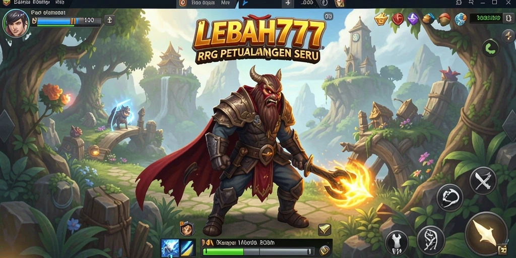 Screenshot gameplay LEBAH777 menunjukkan aksi petualangan seru di dunia fantasi.