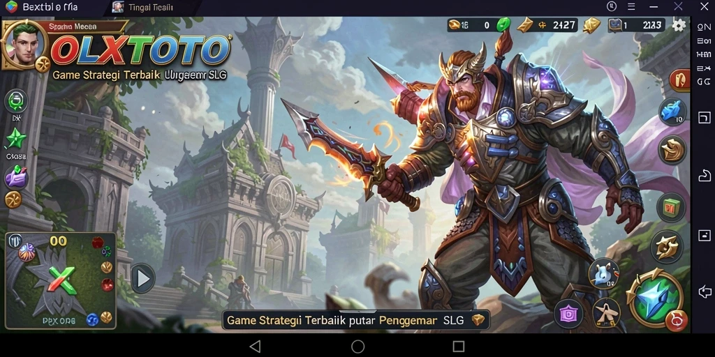 Tampilan gameplay dinamis dari OLXTOTO yang menampilkan strategi SLG.
