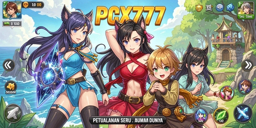 Screenshot gameplay PCX777 menampilkan aksi seru dan karakter Anime yang ikonik.