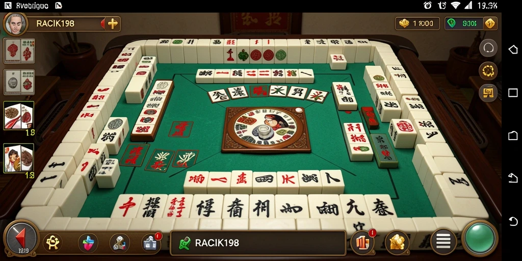 Screenshot gameplay RACIK198 menampilkan aksi Mahjong yang mengasyikkan.