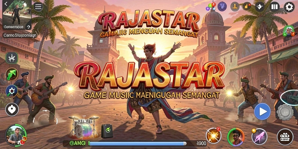 Screenshot gameplay RAJASTAR menampilkan momen seru bermain musik.