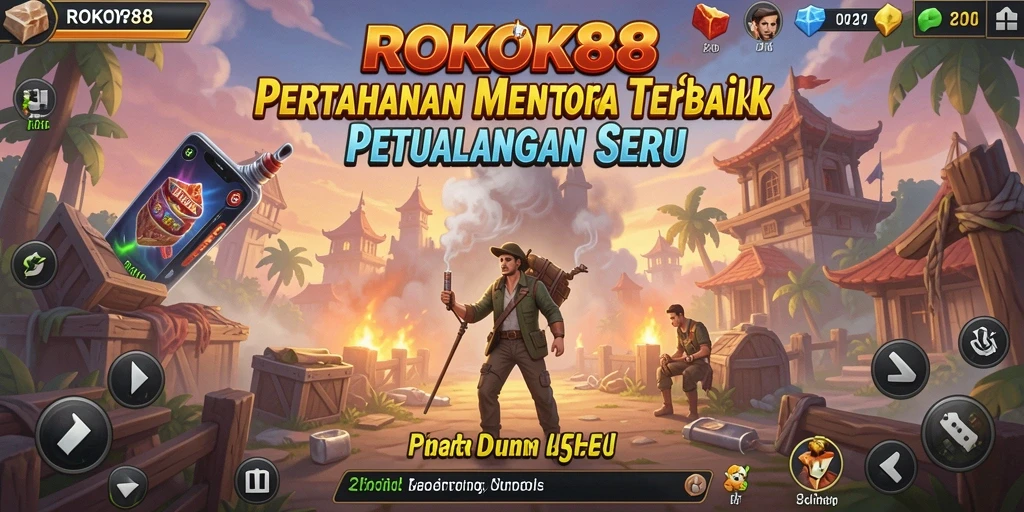 Tampilan gameplay <strong>ROKOK88</strong> yang menarik dalam pertahanan menara.