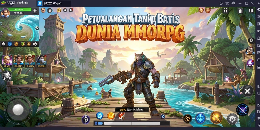 Screenshot gameplay RPZZZ, menampilkan aksi seru dalam dunia MMORPG.