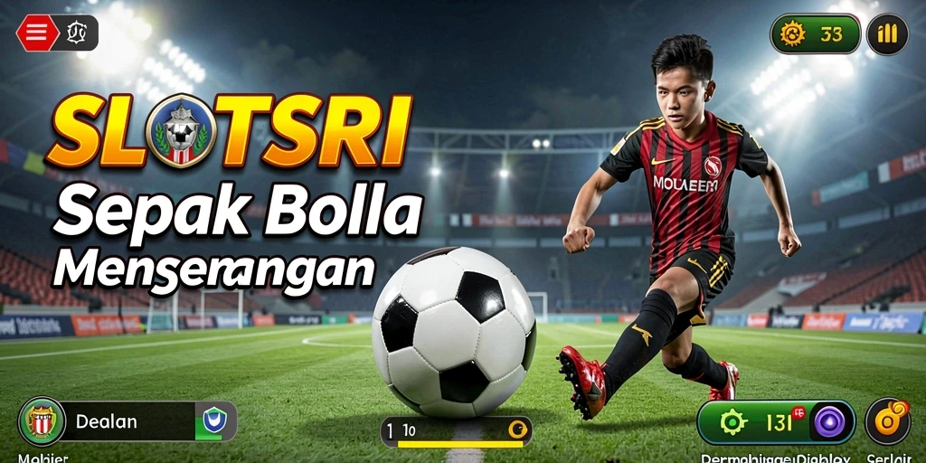 Tampilan gameplay SLOTSRI yang menegangkan di lapangan sepak bola.