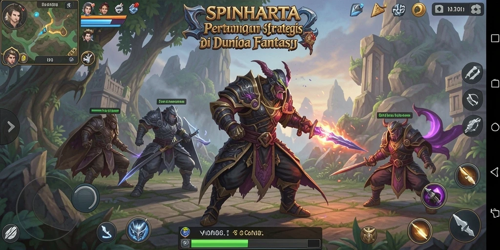 Tampilan gameplay SPINHARTA yang seru dan strategis.