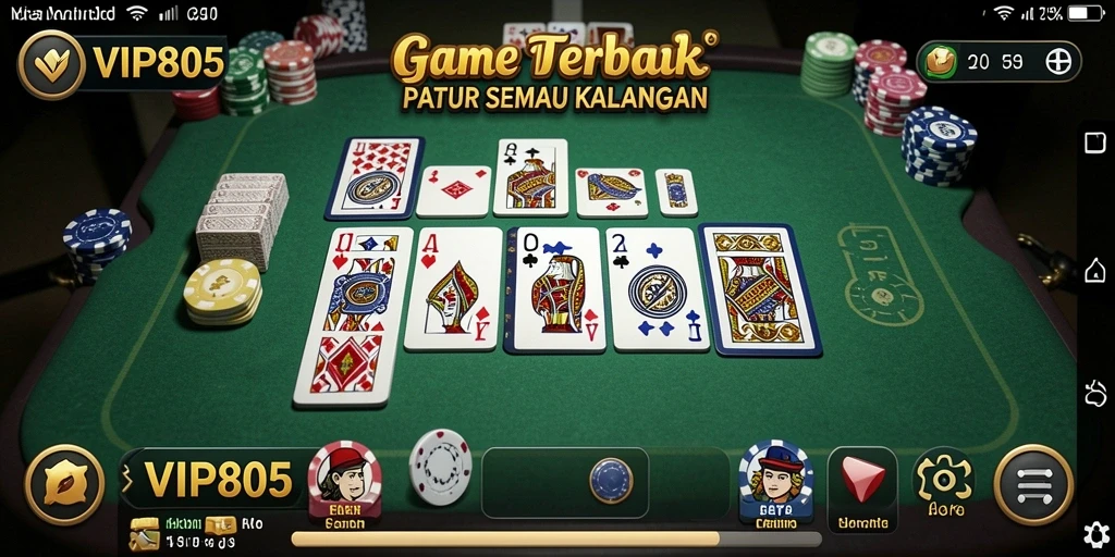 Tampilan gameplay seru dan interaktif dalam VIP805 Domino.