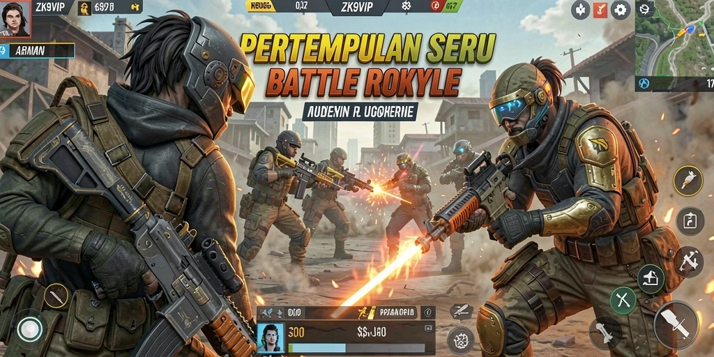 Gameplay seru di ZK9VIP dengan pertempuran Battle Royale yang mendebarkan.